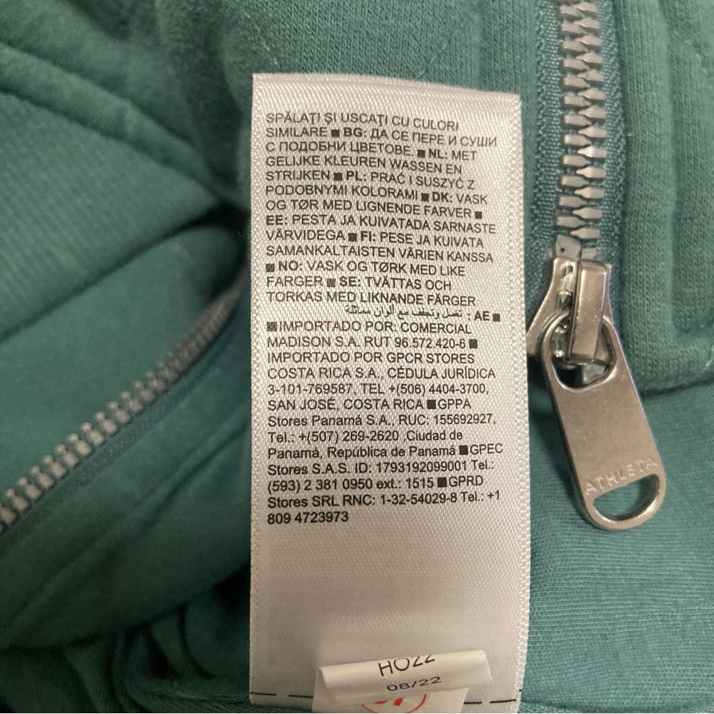 Athleta Women Jacket M Retroplush Bomber Jacket Teal Full Zip Up Quilted Green - Picture 12 of 16